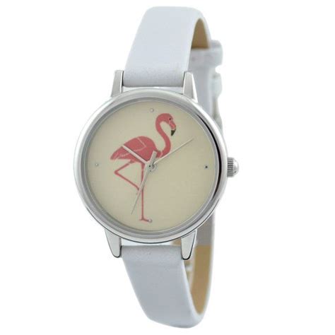 Ladies Flamingo Watch White Band Free Shipping White Band Flamingo