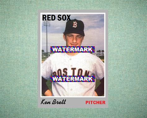 Ken Brett Boston Red Sox Custom Baseball Card 1970 Style Etsy