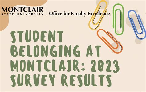 Student Belonging At Montclair: Survey Results – Office For Faculty Excellence - Montclair State ...