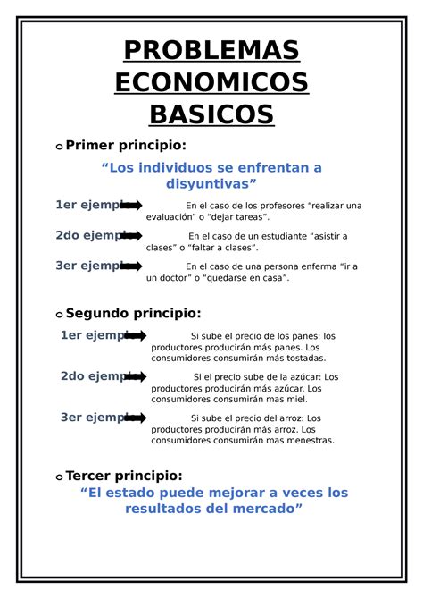 Problemas Economicos Basicos Yadira Garma Problemas Economicos