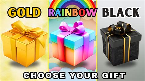 Choose Your Gift Gift Gift Box Challenge Gold Rainbow