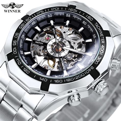 Winner Reloj De Pulsera De Acero Inoxidable Para Hombre Cron Grafo Mec