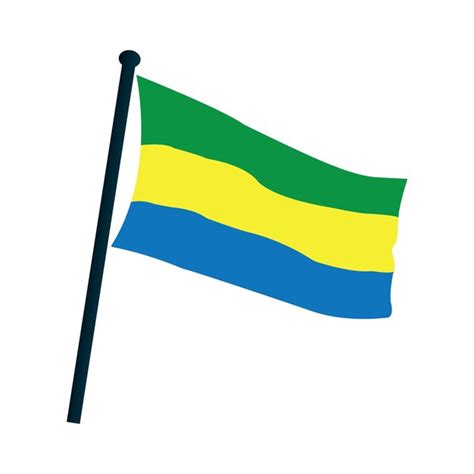 Ícone da bandeira do gabão Vetor Premium