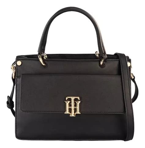 Bolsa Bolsas Tommy Hilfiger Aw Aw Design Liso De Poliuretano Preta