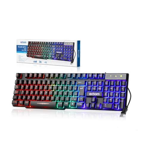 Teclado Semi Mec Nico Gamer Exbom Battle Abnt