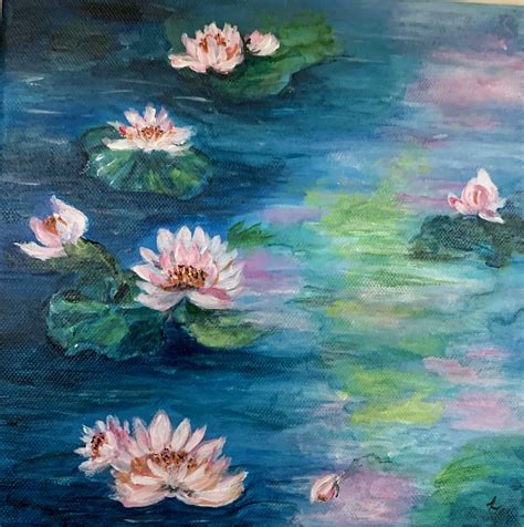 Flower Painting Acrylic Painting Oil Painting Water Lillies Monet