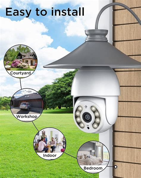 DocSmart Light Bulb Security Cameras, 2K Outdoor Wireless 360Pan/Tilt ...