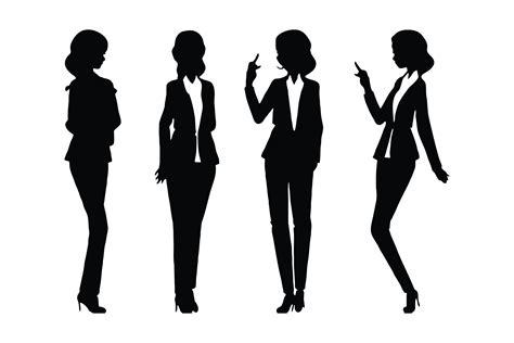 Female Office Staff Silhouette Vector Afbeelding Door Iftikharalam