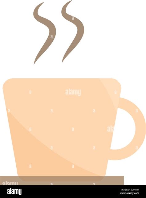 Hot Coffee Cup Aroma Beverage Vector Illustration Flat Icon With Shadow