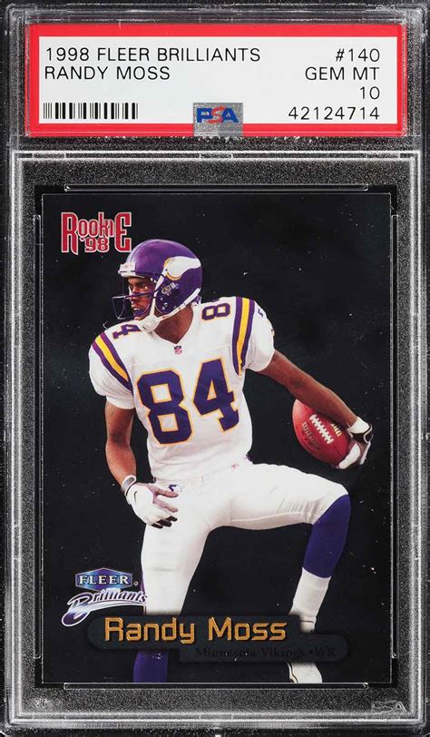 1998 Fleer Brilliants Randy Moss ROOKIE RC 140 PSA 10 GEM MINT PWCC