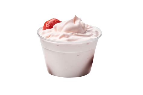 Bowl Of Strawberry Yogurt On Transparent Background Png