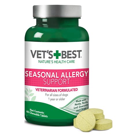 Vets Best Seasonal Allergy Relief Dog Allergy Supplement 60 Count