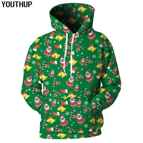 Youthup 2018 New Design Christmas Hoodies Men Women Hooded Hoodies