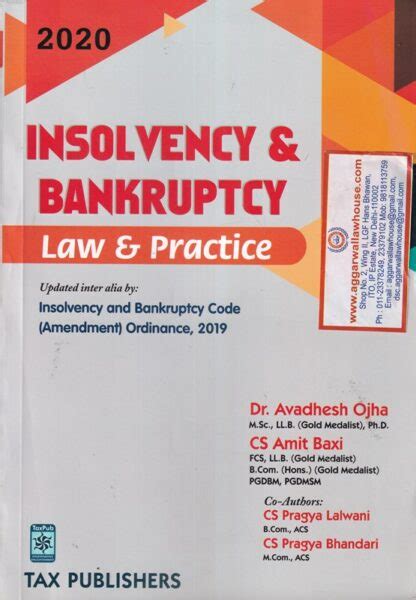 Tax Publishers Insolvency And Bankruptcy Law And Practice Updated Inter Alia By Insolvency