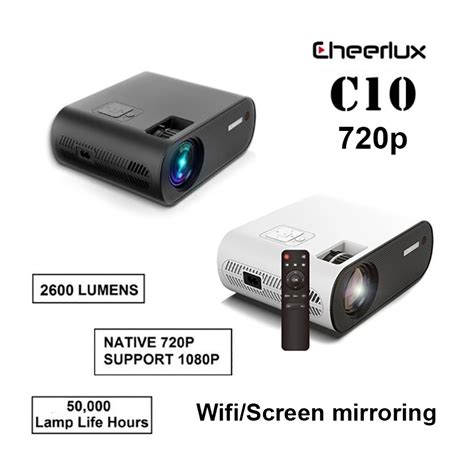 Jual Cheerlux C10 Wifi 720p Proyektor Mini LED Projector 2600 Lumens