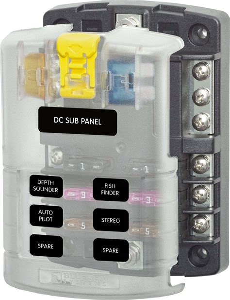 Blue Sea St Blade Fuse Block 6 Circuits With Negative Bus And Cover Bs 5025b