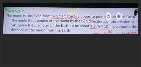 Example 23 The Moon Is Observed From Two Diametrically Opposite Points A