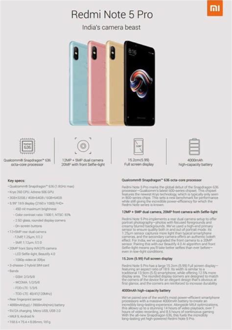 Xiaomi Redmi Note 5 и 5 Pro: официальные характеристики, рендеры ...