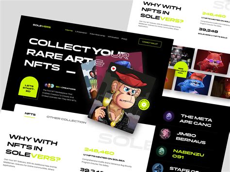 VisualTap: Solevers NFT Collections Landing Page