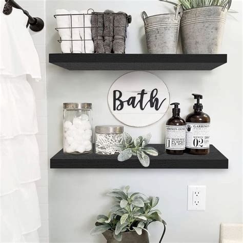 Bathroom Floating Shelf Black Semis Online