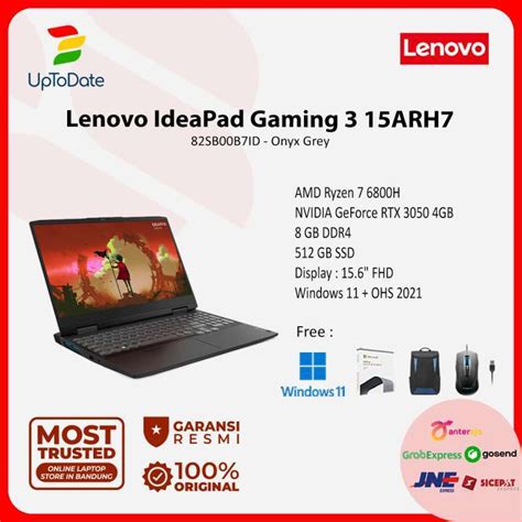 Jual Lenovo IdeaPad Gaming 3 15ARH7 B7ID Ryzen 7 6800H 8GB 512GB