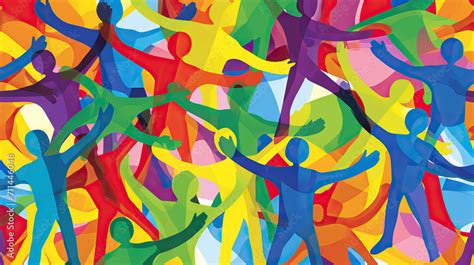 Human Unity: A Vector Background with Human Figures Joining Hands in ...