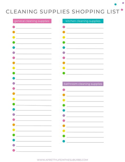 Cleaning Supply Checklist Template Cheap Orders