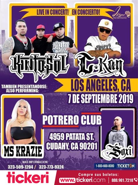 Kinto Sol C Kan Mskrazie Y Soxi En Cudahy Ca Tickets Boletos At El