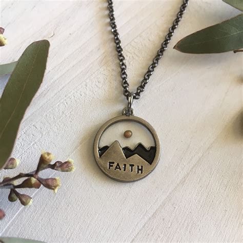 Mustard Seed Faith Necklace For Men Women Mountain Etsy