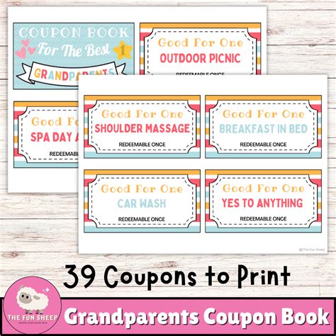 Grandparents Coupon Book Printable Gift For Grandma And Grandpa From