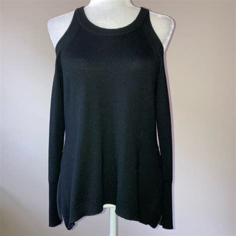 Ramy Brook Sweaters Ramy Brook Tasha Cold Shoulder Sweater Black Xs