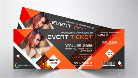 Free Event Ticket Template Psd - Printable Form, Templates and Letter