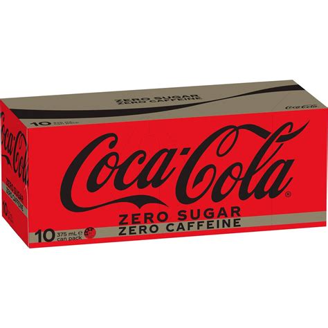 Coca Cola Caffeine Free Zero Sugar Soft Drink Multipack Cans X