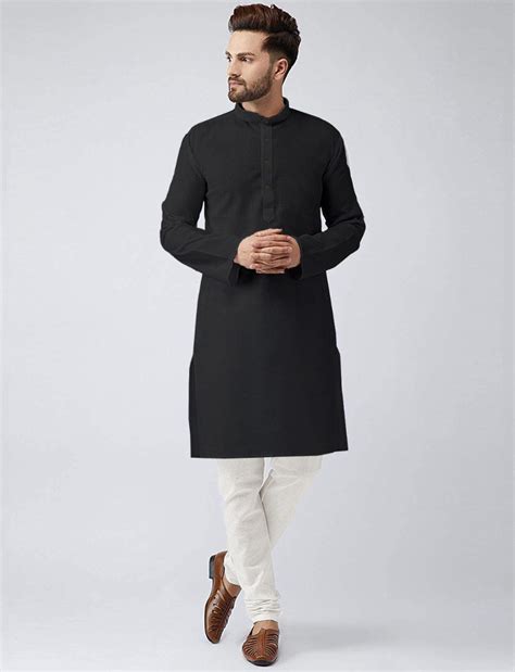 Black Cotton Kurta Pajama Black Kurta Pyjama