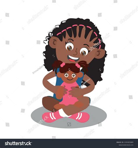 Illustration Cute Little African American Girl Stock Vector Royalty Free 2191825885 Shutterstock