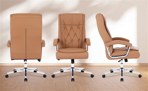 Hoxne Leather Executive Office Chair With Arms And Wheels
