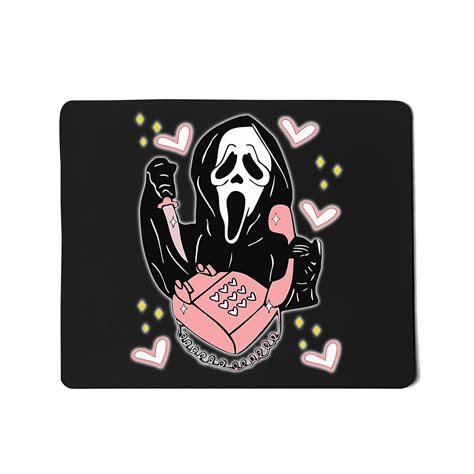 Scary Ghost Face Phone Ghostface Calling Mousepad | TeeShirtPalace