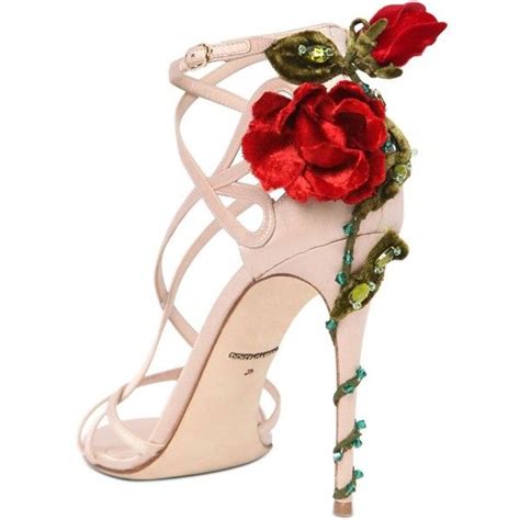 Dolce And Gabbana 105mm Keira Roses On Silk Satin Sandals Rosette Shoes