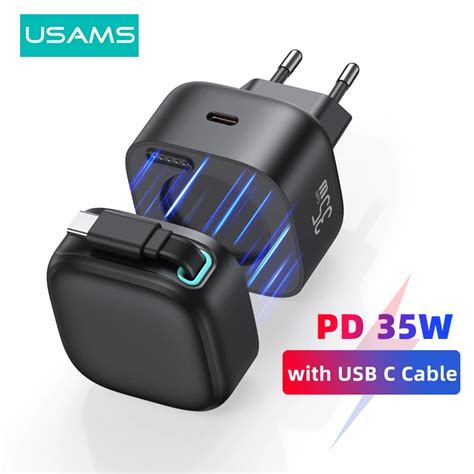 Usams Magnetic Usb Gan Charger W Type C Pd Fast Phone Charger Eu Us