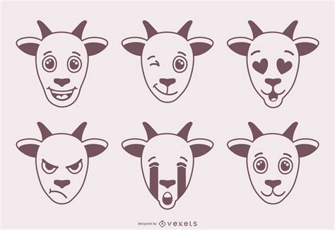 Goat Emojis Design Vector Download