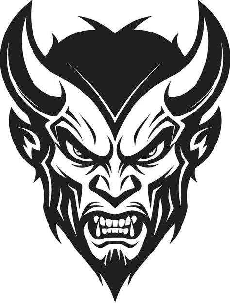 Hellish Grin Aggressive Devil S Face Logo Design Demonic Impression