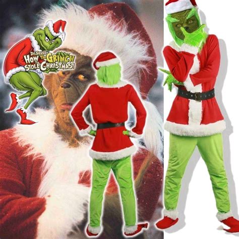 ⊙grinch Christmas Cosplay Costume How The Grinch Stole Christmas Outfits With Props Shopee