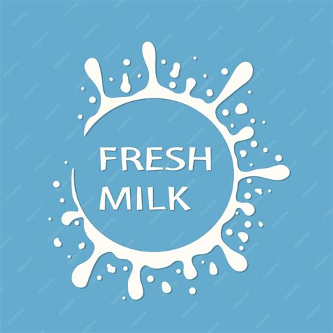 Premium Vector Milk Emblem And Dairy Label With Splashes And Blots