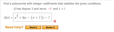 Solved Find A Polynomial With Integer Coefficients That Chegg