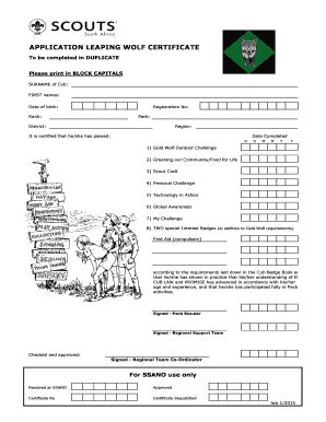 Fillable Online Scouts Org Leaping Wolf Application Form Scouts Org