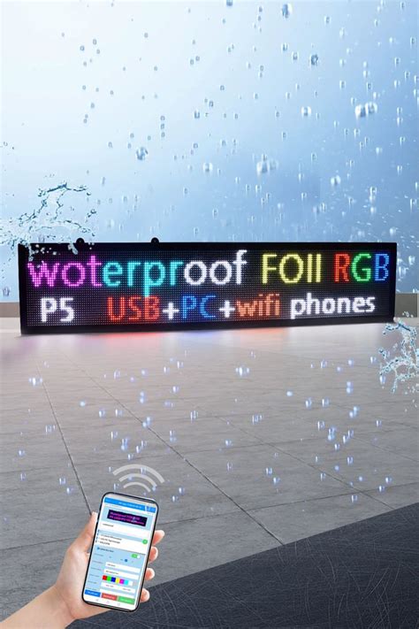 LED Scrolling Signs P5 40x8 Inch Wifi Programmable, Customizable Name ...