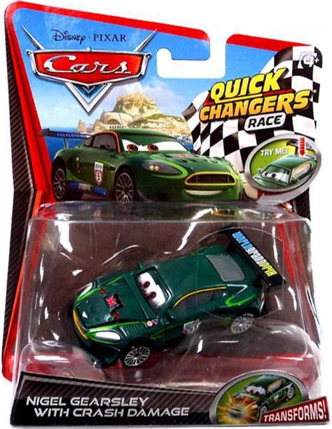 Disney Pixar Cars Cars 2 Quick Changers Race Nigel Gearsley with Crash Damage 155 Diecast Car ...