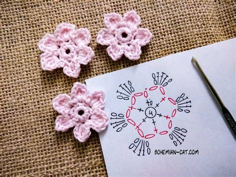 Small Crochet Flower Pattern Atelier Yuwa Ciao Jp