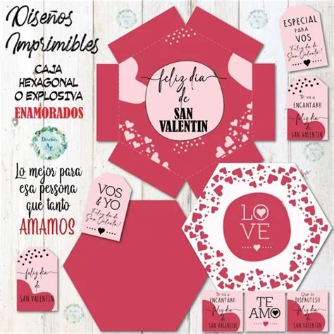 Kit Imprimible Caja Explosiva San Valent N Enamorados Mercadolibre