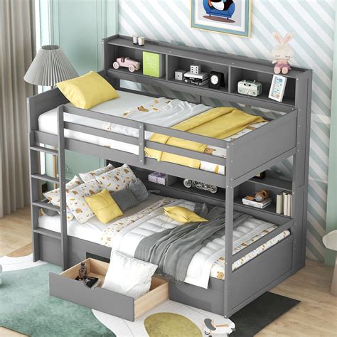 Amazon.com: Harper & Bright Designs Bunk Bed Twin Over Twin with ...